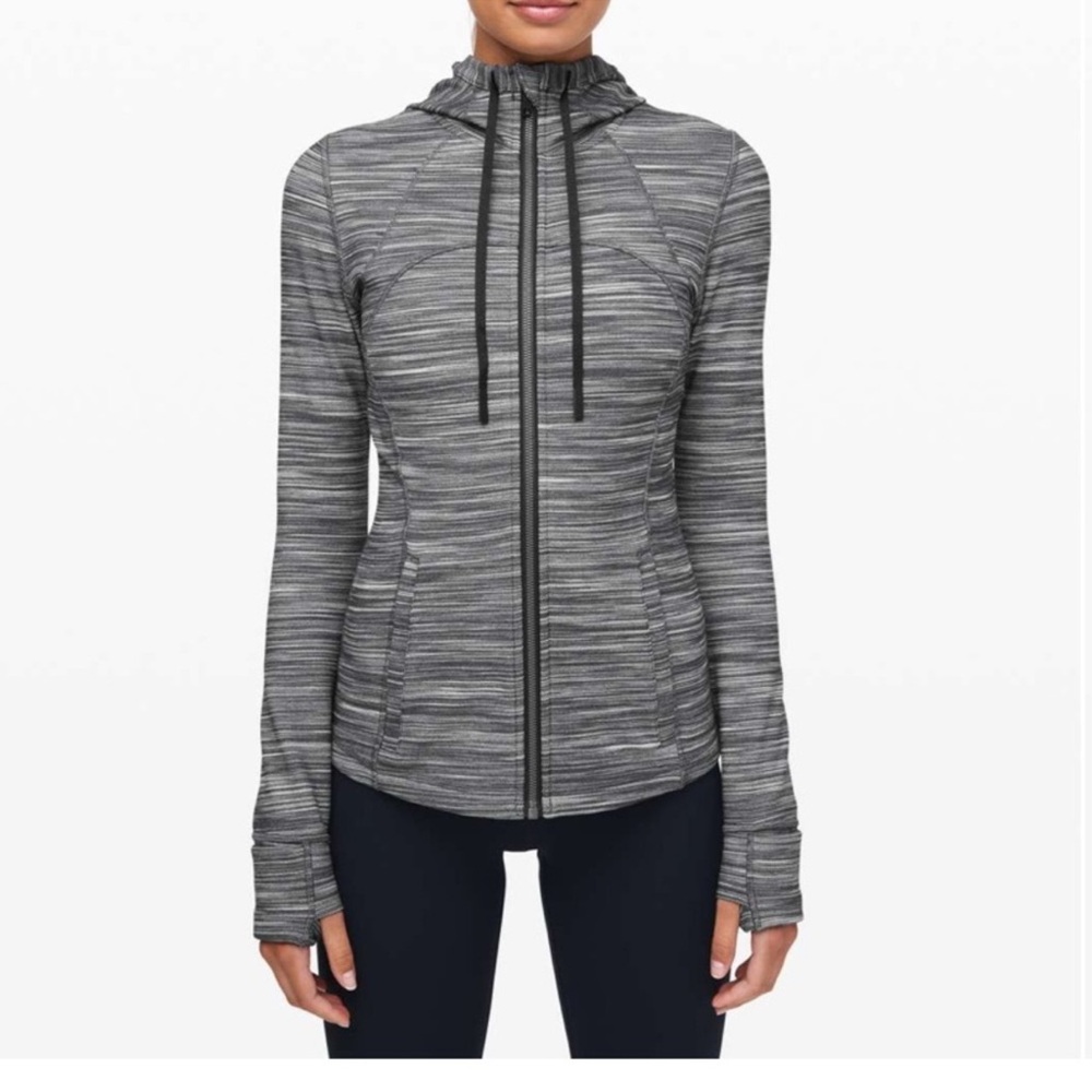Lululemon Hooded Define Jacket *Nulu Heathered Black/White/Black size 6 - Picture 1 of 15